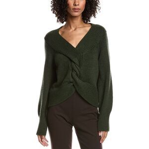 Amur Womens  Liliana Cable Knit Wool & Cashmere-Blend Sweater, Green